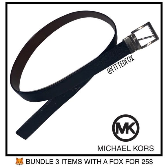 Michael Kors Other - 🦊 MICHAEL KORS MENS BELT | BLACK | SYNTHETIC LEATHER | SILVER HARDWARE | SZ 38